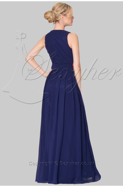 SEXYHER Full Length   Jewel  Dark Blue Bridesmaids Formal Evening Dress - EDJ1636