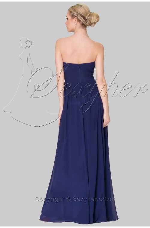 SEXYHER Length  Strapless Dark Blue Bridesmaids Formal Evening Dress - EDJ1638
