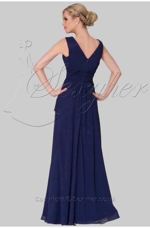 SEXYHER Full Length  Straps Dark Blue Bridesmaids Formal Evening Dress - EDJ1639