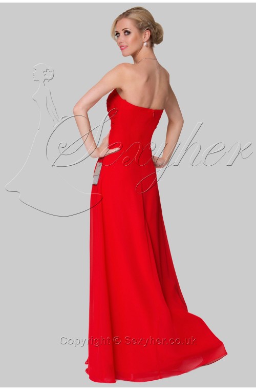 SEXYHER Full Length Strapless Beading Details Bridesmaids Formal Evening Dress -EDJ1671