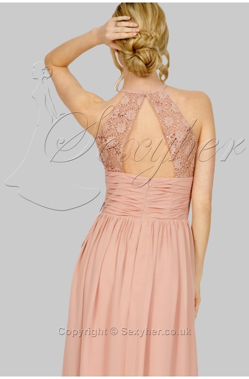UK14 SEXYHER Sparkling Sequins Lace Halter Neckline Bridesmaids Formal Floor-length Evening Dress -EDJ1748S/2