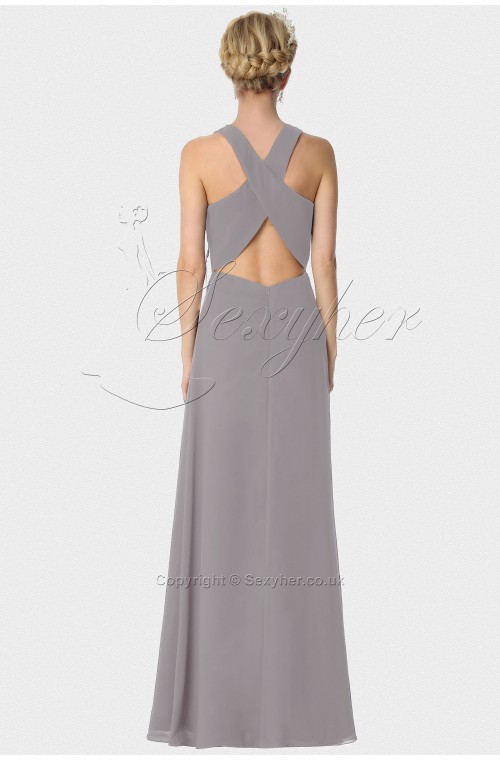 SEXYHER Backless Details Jewel Neckline Bridesmaids Formal Evening Dress -EDJ1766