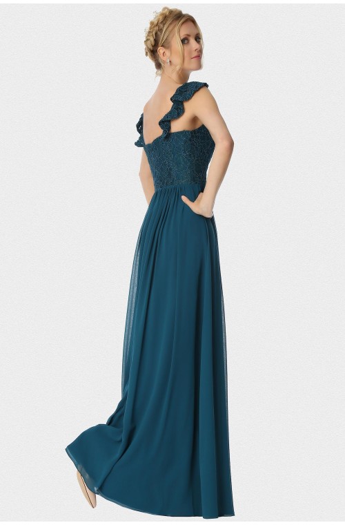 SEXYHER sweet heart neckline simple Bridesmaids Formal Evening Dress with lace top -EDJ767