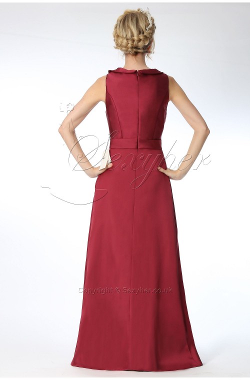 SEXYHER Flower With White Pearl  Details Burgundy Bridesmaids Formal Evening Dress -EDJ1771