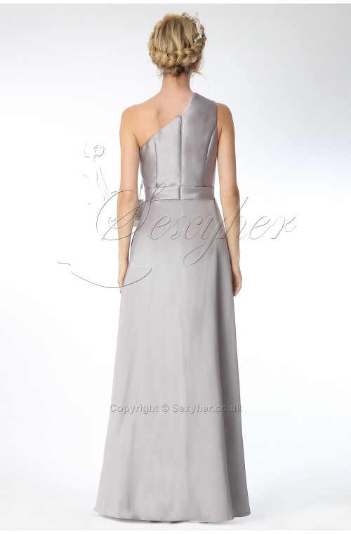 SEXYHER One Shoulder With Beading  Details Grey Bridesmaids Formal Evening Dress -EDJ1773