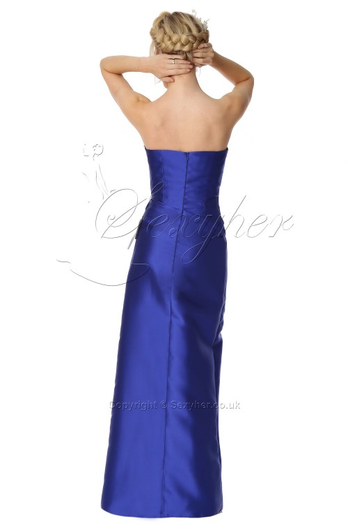 SEXYHER Strapless Side-Draped Details Royal Blue Bridesmaids Formal Evening Dress -EDJ1776