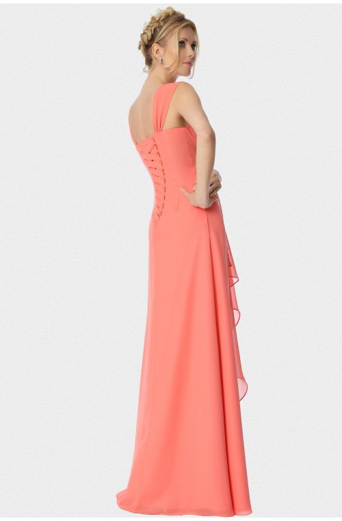 SEXYHER Elegant Strapless Chiffon Bridesmaid Dress with Cap sleeve straps-ED1789