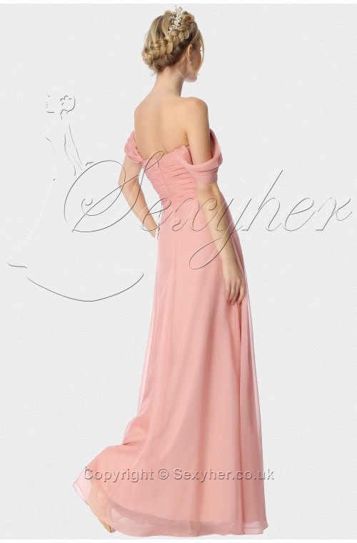 SEXYHER Off-the-shoulder Criss-Cross Details Bridesmaids Formal Evening Dress -EDJ1794