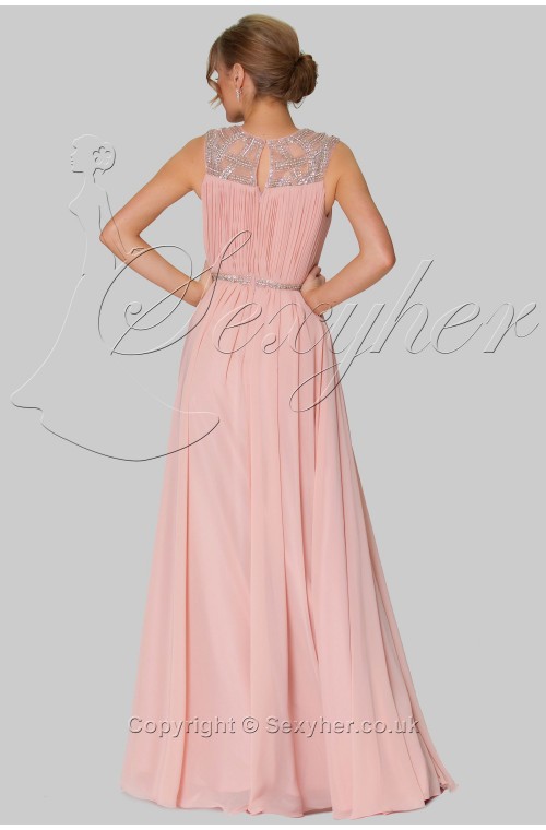 SEXYHER Charming Crystal details Long Evening Blush Pink Bridesmaid Dress - EDYP8011