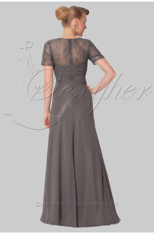 SEXYHER Charming Multicolor Diamond Covered Long Evening Charcoal,Pale Jasper Bridesmaid Dress