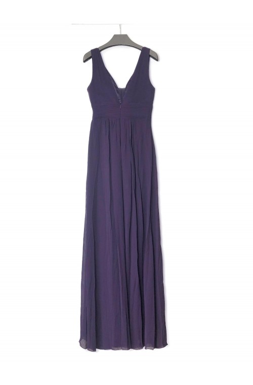 Elegant Chiffon V Neck Style Long Evening Bridesmaids Dress with zip back -EDJ1327S