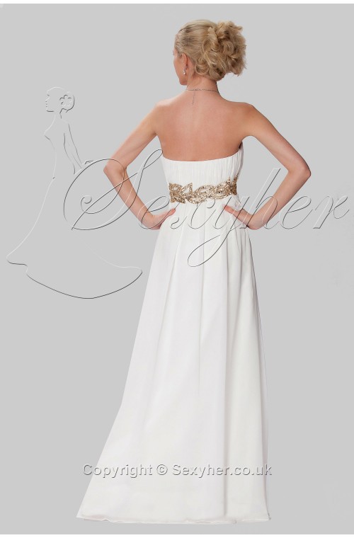 SEXYHER Charming Strapless Sparkling Sequins Details Long Evening Bridesmaid Dress 