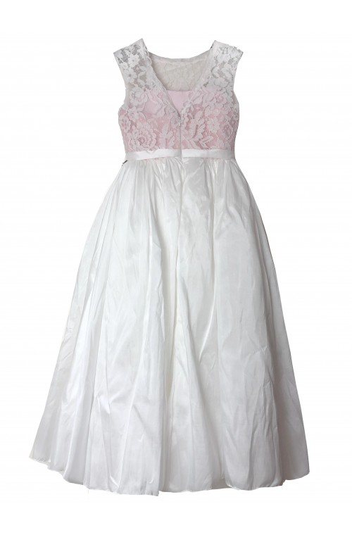 JNR 6 KID/JUNIOR Lace top ivory skirt Flower Girl Dress Junior Bridesmaids Dress-EDJ1001FGS