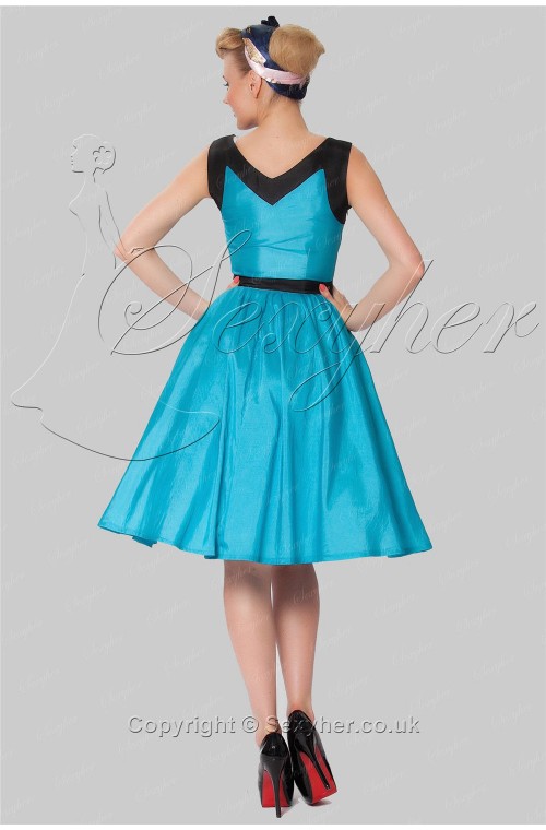 SEXYHER Ladies 1950's Vintage Style V- neck Classic Dress 
