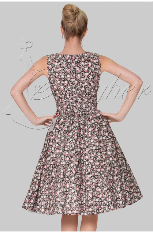 SEXYHER Ladies 1950's Vintage Style Lapel MultiColor Cotton Classic Dress - RBJW1609